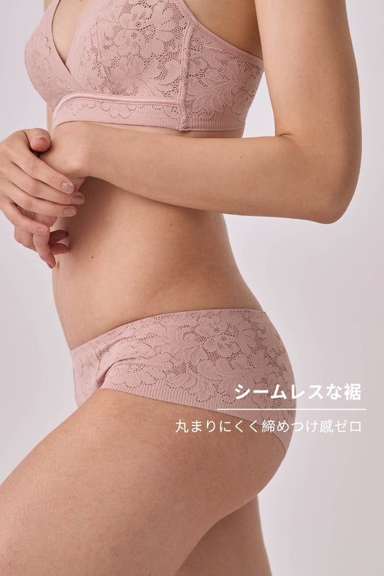 柔絲・レースミニマルショーツ｜ロータスピンク