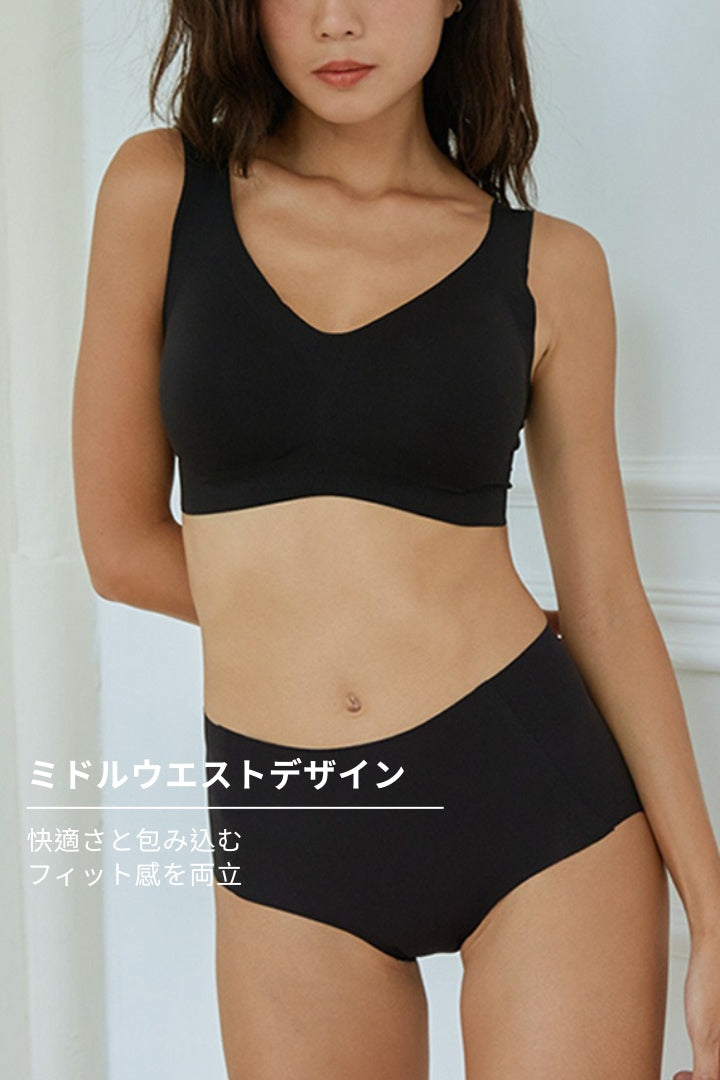 無痕・ハイウエストヒップフィットショーツ/極薄型｜ライトベージュ