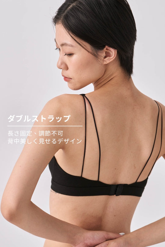 コットンソフトトライアングルブラ｜ブラック