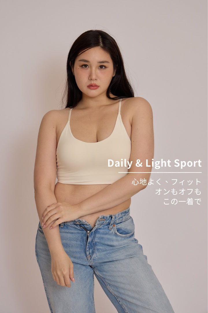 マッドグロウ Yバック・ブラトップ｜モルトホワイト