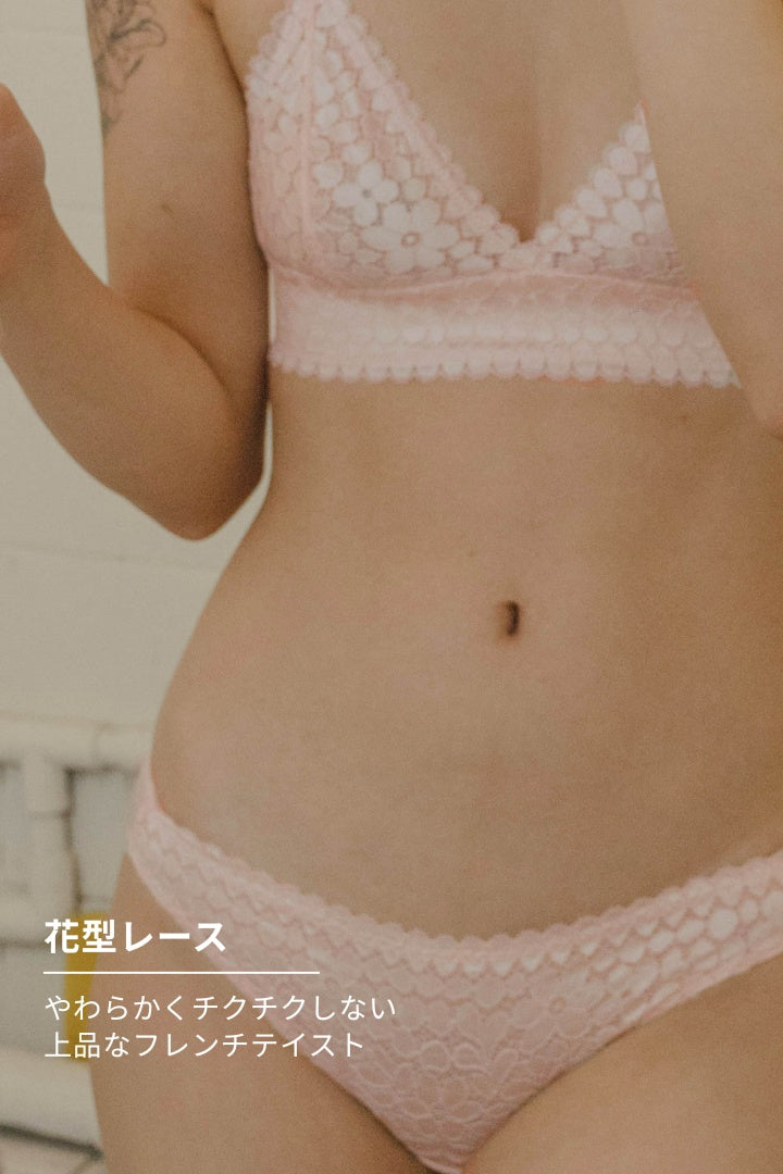 柔絲・ソフトレースショーツ｜サクラピンク