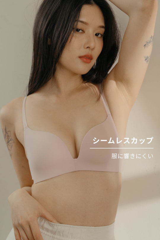 柔亮・ナチュラル 3/4 cup ブラ｜ライトピンク