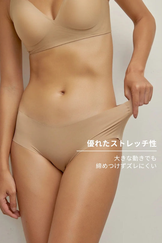無痕・ローライズヒップフィットショーツ｜カーキ