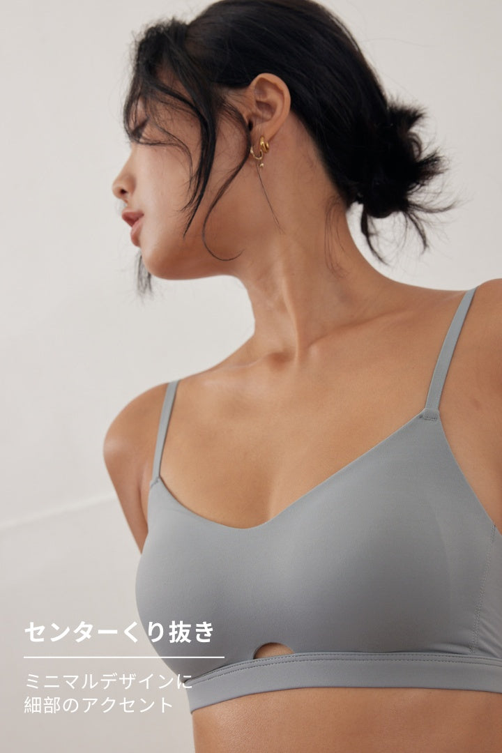 柔亮・カットアウト 3/4 cup ブラ｜ブルーグレー