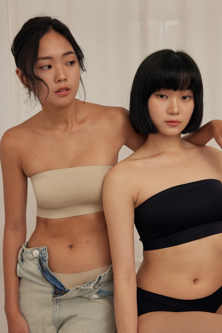 柔亮・ノンパッドチューブブラ(胸パッド付き)｜アイボリー