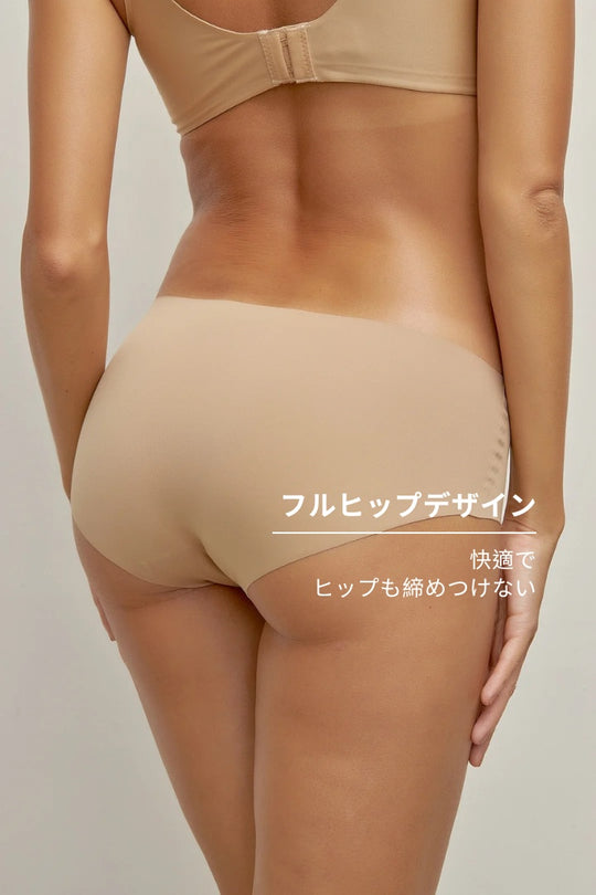 無痕・ローライズヒップフィットショーツ｜カーキ