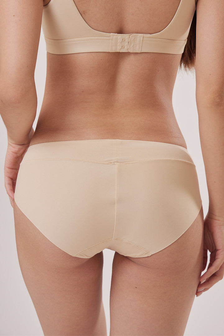 通気性ワイドウエストショーツ3枚組｜サンド・ダフィー・アプリコット