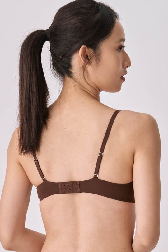 柔韌・マットグロウ 1/2 カップブラ｜ココアブラウン