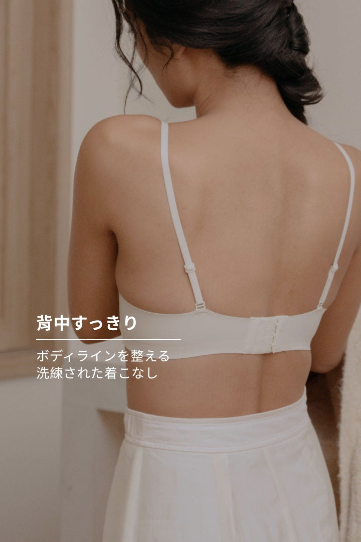 柔亮・ツイスト 3/4 cup ブラ｜ホワイト