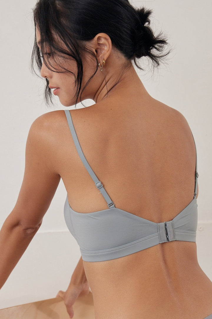 柔亮・カットアウト 3/4 cup ブラ｜ブルーグレー