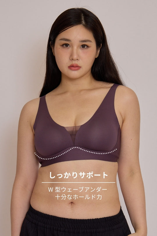柔亮・シアーレイヤ 3/4 cup ブラ｜パープル