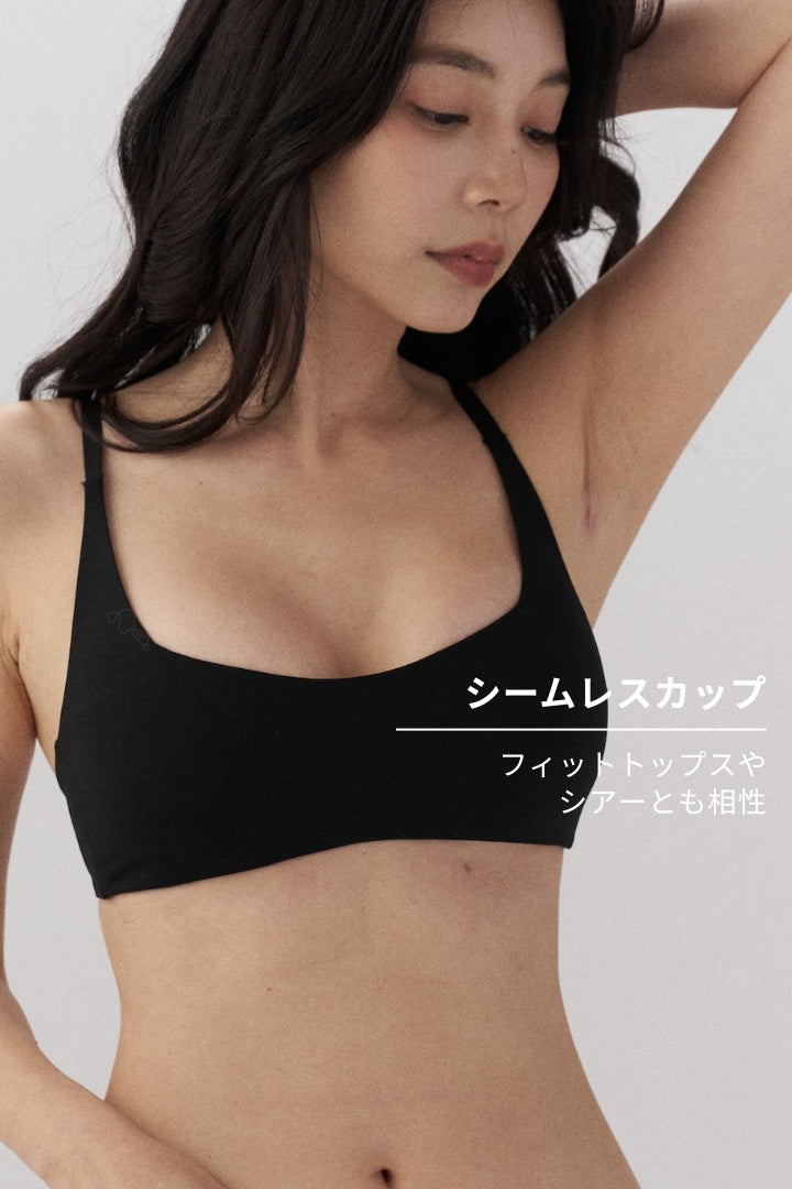 柔韌・マットグロウ 1/2 カップブラ｜ブラック