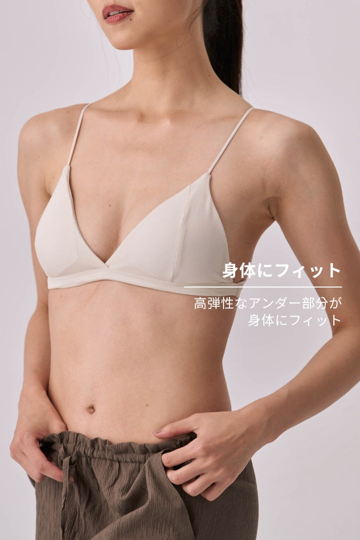 柔韌・ ホックレスビキニブラ｜ホワイト