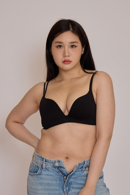 柔亮・ナチュラル 3/4 cup ブラ｜ブラック