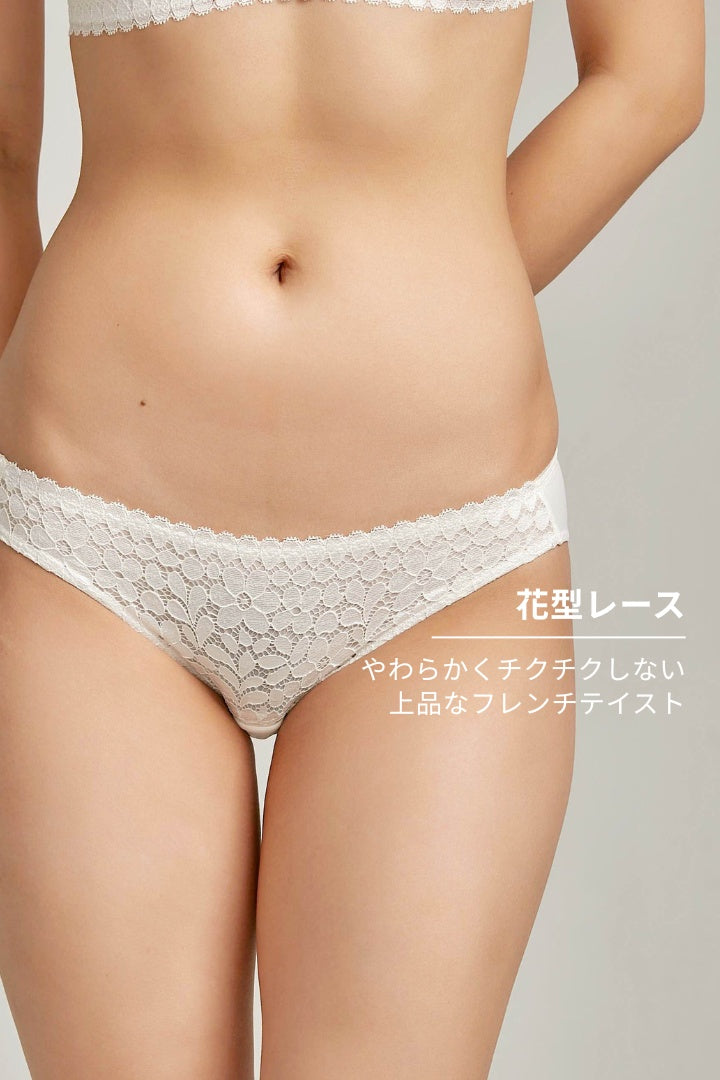 柔絲・ソフトレースショーツ｜ムーンホワイト