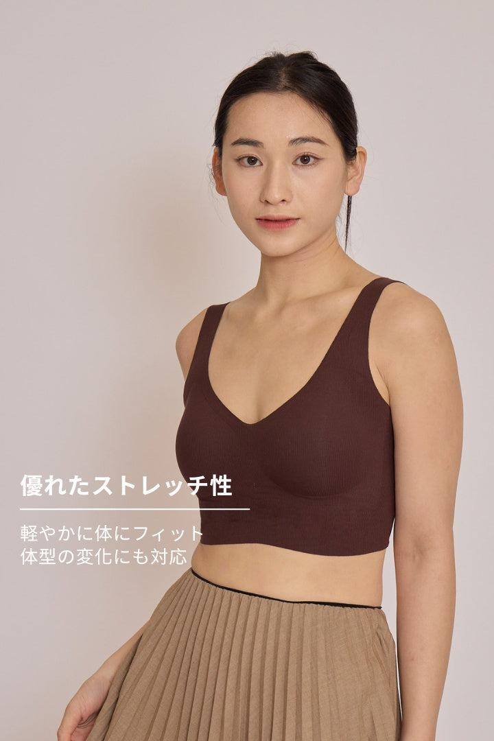 無痕・テンセル素肌感フルカバーブラ｜ブラック