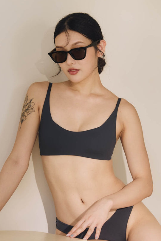 柔韌・マットグロウ 1/2 カップブラ｜ダスティブルー