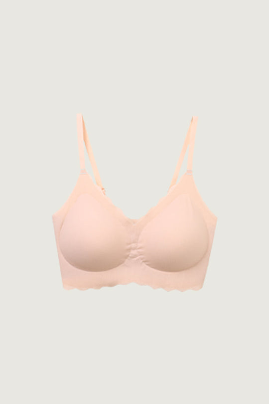 エアリー細紐スクープブラ 上下セット｜ベージュ