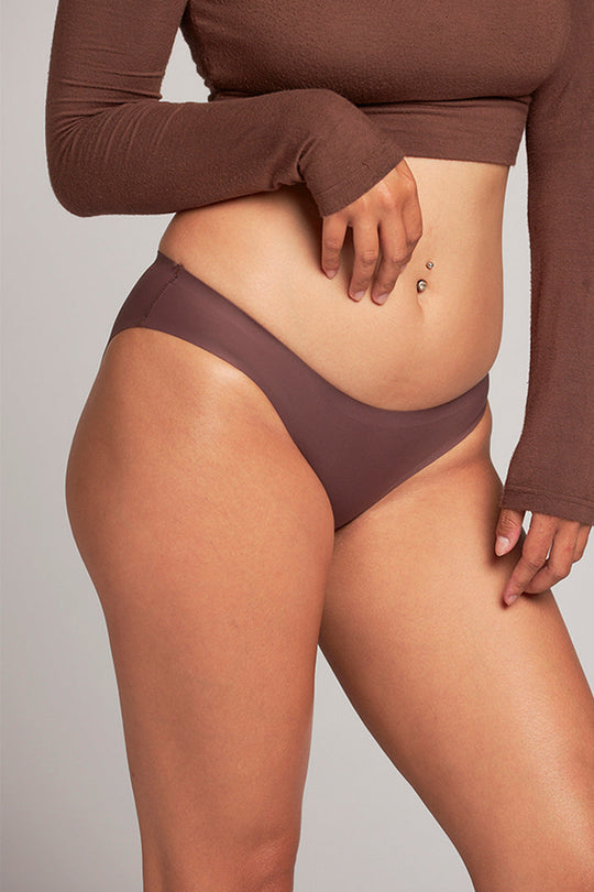 美シルエットローライズビキニショーツ｜ブラウン